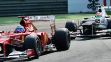 <b>NO ES UNA OPCIÓN. </b>Alonso y Pérez, en Monza, no serán compañeros de equipo en 2013.