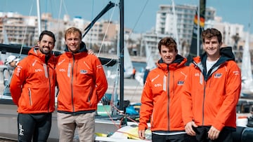 Antonio Torrado, Conrad Konitzer y los hermanos Wizner, Martín y Jaime, en Palma de Mallorca.