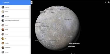 Ya puedes visitar el Sistema Solar desde Google Maps