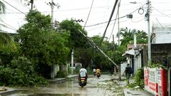 A view shows a fallen utility pole after the Tropical storm Julia that turned into a hurricane passed, in San Andres Island, Colombia October 9, 2022. REUTERS/Juand Suco NO RESALES. NO ARCHIVES