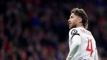 MADRID, SPAIN - JANUARY 25: Sergio Ramos of Sevilla FC during the Spanish Copa del Rey match between Atletico Madrid v Sevilla at the Civitas Metropolitano Stadium on January 25, 2024 in Madrid Spain (Photo by David S.Bustamante/Soccrates/Getty Images)