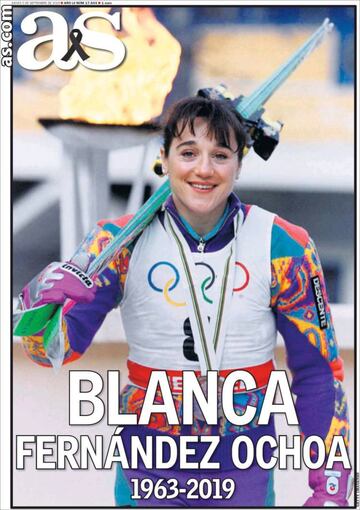 Blanca Fernández Ochoa fue la gran protagonista de la portada de As tras su fallecimiento el pasado mes de septiembre. Blanca fue la primera mujer española en ganar una medalla olímpica, en cocnreto la de bronce en eslalon en los Juegos Olímpicos de Invierno en Albertville.