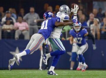 El cornerback de los Giants Dominique Rodgers-Cromartie y el WR Cowboy Dez Bryant fueron noticia, aunque no por las mismas razones. El primero fue protagonista al retornar 57 yardas para touchdown un fumble de Bailey en la primera mitad y en la segunda por una dudosa infracci¨®n (defensive pass interference) que acab¨® en touchdown de los Cowboys (pase de Romo al TE Gavin Escobar).