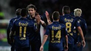 Los jugadores del PSV celebran la victoria ante el AZ Allkmaar.