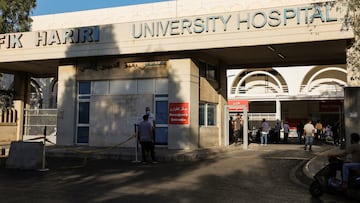 People gather outside Rafik Hariri hospital, as hundreds of members of the Lebanese armed group Hezbollah, including fighters and medics, were wounded on Tuesday when the pagers they use to communicate exploded, according to a security source, in Beirut, Lebanon September 17, 2024. REUTERS/Mohamed Azakir