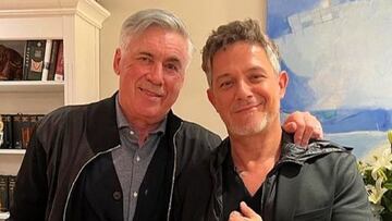 Ancelotti y Alejandro Sanz.