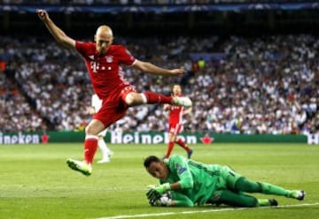 Robben y Keylor Navas.