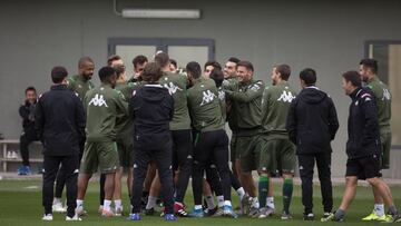 El Betis, durante un entrenamiento.