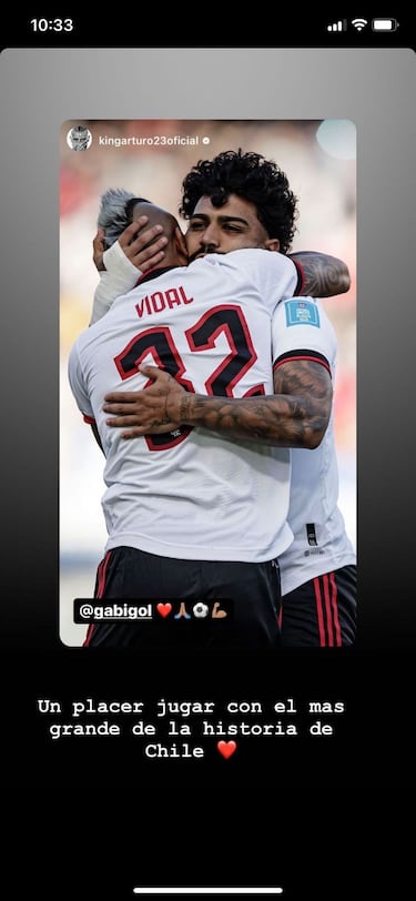 “Un placer...”: Gabigol publicó foto con Vidal y generó debate en Chile