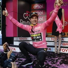 Roglic se exhibe en la crono y es el primer rosa; Landa, a 1:07