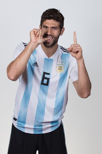 MOSCOW, RUSSIA - JUNE 12: Federico Fazio of Argentina poses for a portrait during the official FIFA World Cup 2018 portrait session on June 12, 2018 in Moscow, Russia. (Photo by Lars Baron - FIFA/FIFA via Getty Images)