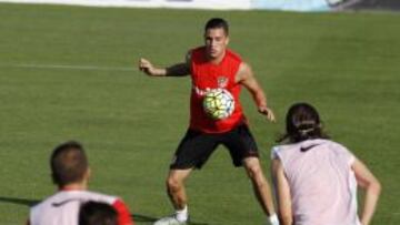 José María Giménez en el entrenamiento del Atlético de Madrid.