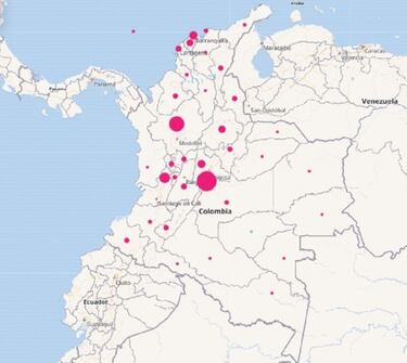 Mapa de casos y muertes por coronavirus por departamentos en Colombia: hoy, 23 de mayo