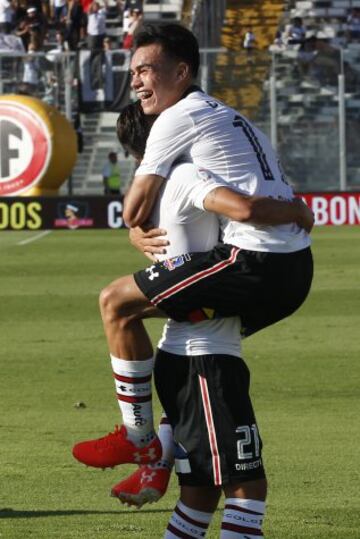 Futbol, Futbol, Colo Colo vs Audax Italiano. 
Segunda fecha, campeonato de Clausura 2016/17.
El jugador de Colo Colo Gabriel Suazo celebra luego de convertir un gol contra Audax Italiano durante el partido de primera division disputado en el estadio Monumental de Santiago, Chile.
12/02/2017
Marcelo Hernandez/Photosport
*************

Football, Colo Colo vs Audax Italiano.   Second date, Closure Championship 2016/17.
Colo Colo's player Gabriel Suazo celebrates after scoring against Audax Italiano during the first division football match held at the Monumental stadium in Santiago, Chile.
12/02/2017.
Marcelo Hernandez/Photosport