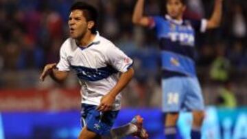 Diego Rojas celebrando su gol ante San Marcos de Arica.