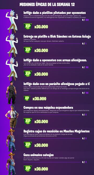 Fortnite Temporada 7: Misiones Épicas de la Semana 12