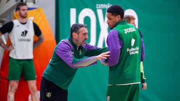 Ibon Navarro y Rubit, en el entrenamiento de este viernes.