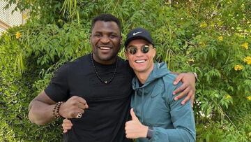 El excampeón de la UFC de los pesos pesados Francis Ngannou y el futbolista Cristiano Ronaldo.