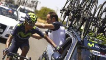 Nairo Quintana durante la cuarta etapa de esta Vuelta a España 2014.
