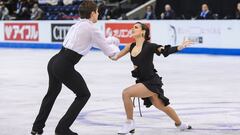 Sara Hurtado y Kirill Khaliavin compiten en la rutina libre durante el Grand Prix de Canad&aacute; de 2019.