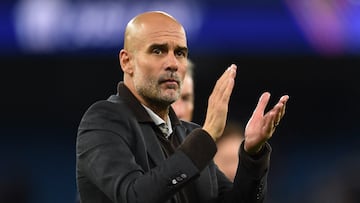 Guardiola durante el partido de Champions League contra el Nápoles.