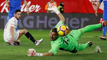 Guaita, el pasado domingo contra el Sevilla.