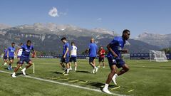 Kondogbia, entrenando en Suiza.