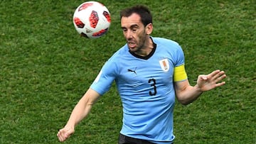 El central uruguayo del Atl&eacute;tico de Madrid, Diego God&iacute;n, en el Mundial.