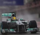 Hamilton, el mejor en el día
de la lluvia y las banderas rojas