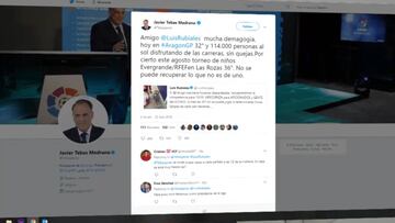 Rubiales y Tebas discuten a cuenta de los horarios en Twitter