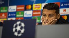 Thiago Silva, en la rueda de prensa previa al duelo entre Liverpool y PSG.