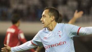 DETERMINANTE. Orellana marcó el tanto de la victoria vigués ante el Murcia.