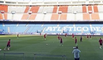 El Atleti entrena pensando en la Real Sociedad