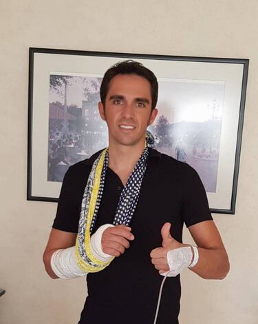 Contador, intervenido con éxito de un tendón de la muñeca