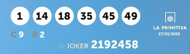 La Primitiva: comprobar los resultados del sorteo de hoy, jueves 27 de febrero