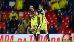  Alvaro Fidalgo celebrates his goal 2-1 with Salvador Reyes of America during the game America vs Necaxa, corresponding to Day 02 of the Torneo Apertura Grita Mexico A21 of the Liga BBVA MX, at Azteca Stadium, on July 31, 2021.
 
 &lt;br&gt;&lt;br&gt;
 
 