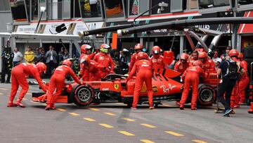 El show de Leclerc acabó con los bajos del Ferrari destrozados