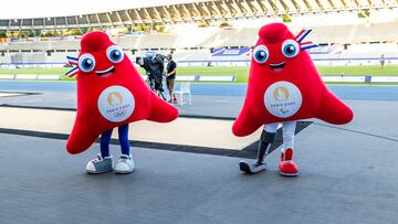 PARIS, FRANCE - JULY 14: Phryges the mascot of the Paralympics Paris 2024 at the during day seven of the Para Athletics World Championships Paris 2023 at Stade Charlety on July 14, 2023 in Paris, France. (Photo by Mika Volkmann/Getty Images)