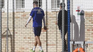 Atienza, hoy en el entrenamiento del Real Zaragoza.