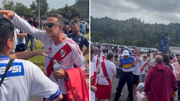 Un hincha de Boca se mete en medio de cientos de fans de River: el final se lo pueden imaginar