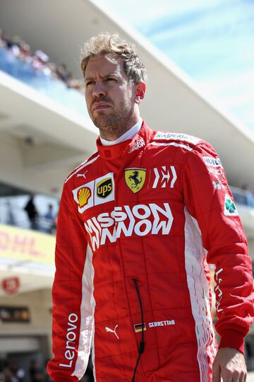 Sebastian Vettel antes del comienzo de la carrera en el circuito de Las Américas. 