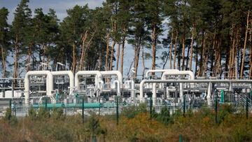 Pipe systems are seen at the industrial plant of the Nord Stream 1 Baltic Sea pipeline, Lubmin, northeastern Germany, close to the border with Poland, on August 30, 2022. - Lubmin's industrial infrastructure includes a receiving and distribution station for the Nord Stream 1 pipeline and is also the place where the finally canned Nord Stream 2 pipeline for more gas from Russia comes to shore. The construction of a terminal to receive LNG at the site is planned. (Photo by Odd ANDERSEN / AFP) (Photo by ODD ANDERSEN/AFP via Getty Images)