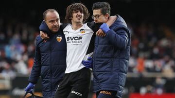 03/04/22 PARTIDO PRIMERA DIVISION JORNADA 30
 VALENCIA CF - CADIZ CF
 LESION  BRYAN GIL