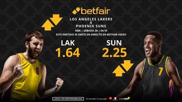 Los Angeles Lakers vs. Phoenix Suns: horario, TV, pronósticos, estadísticas y clasificación