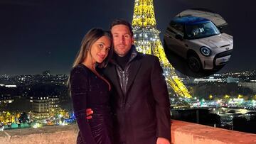 Antonela Roccuzzo, Leo Messi y su coche.