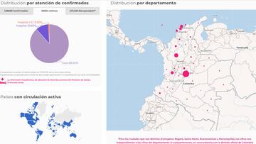 El mapa del coronavirus en Colombia por departamentos. Los casos y muertes del COVID-19 en todo el pa&iacute;s. Este 15 de agosto van 456.689 positivos.