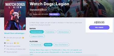 Watch Dogs Legion se actualizará gratis a PS5 y Xbox Series X si lo compramos en PS4 o Xbox One