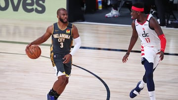 Chris Paul, durante el partido de la NBA que ha enfrentado a Oklahoma City Thunder y a los Washington Wizards