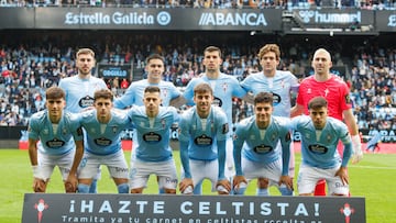 Formación inicial del Celta contra el Betis en Balaídos.