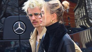 Justin Bieber y Hailey Bieber en Manhattan, Nueva York. Febrero 08, 2020 in New York City.